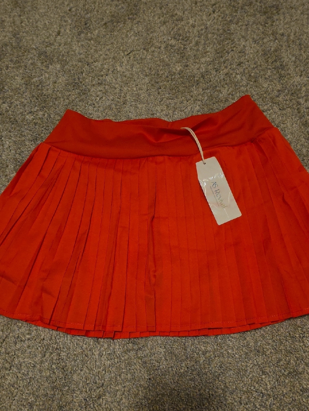 Women's Red Pleated Mini Skort